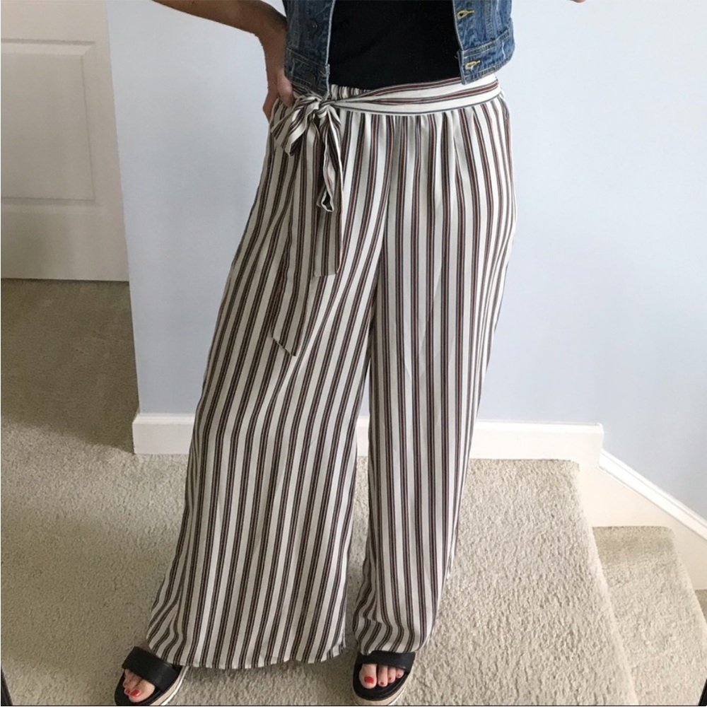 Bohemian Striped Wide Leg Pants